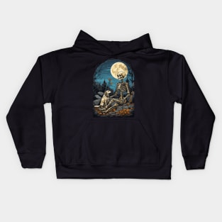 Love of Dog and Skeleton - fear and hunger Kids Hoodie